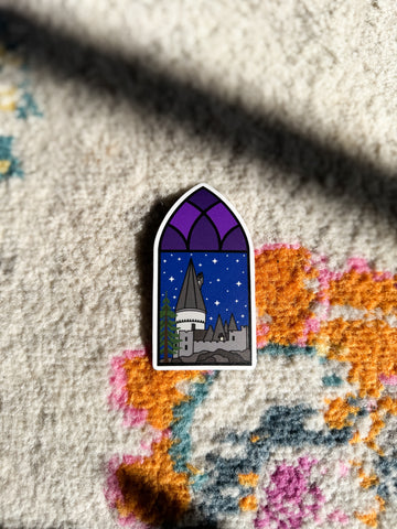 Wizard Stained Glass Castle Sticker