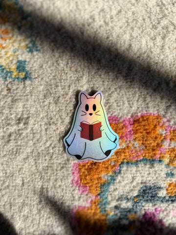 Ghost Kitty Book Sticker