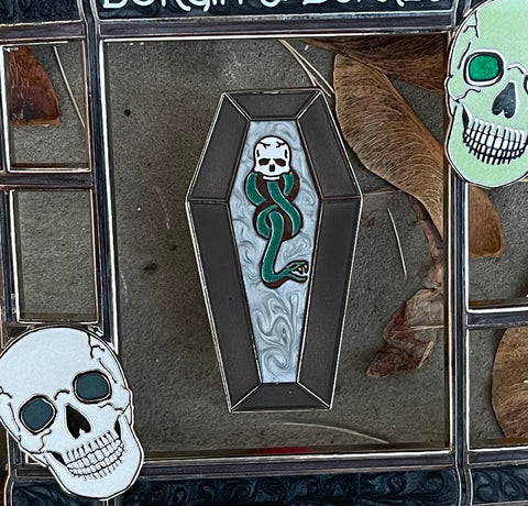 Coffin Skull Pin